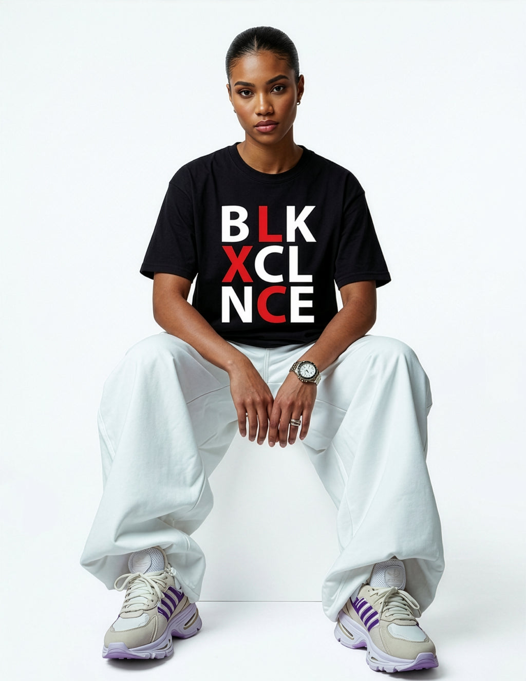 BLK XCELLENCE Heavyweight Boxy T Shirt (Large Print)