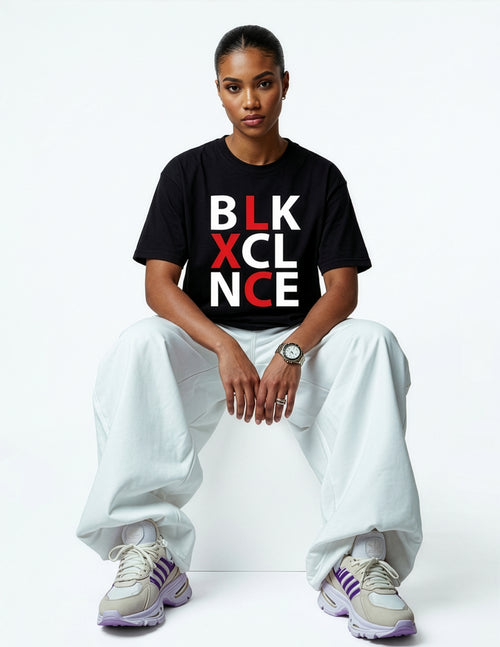 BLK XCELLENCE Heavyweight Boxy T Shirt (Large Print)